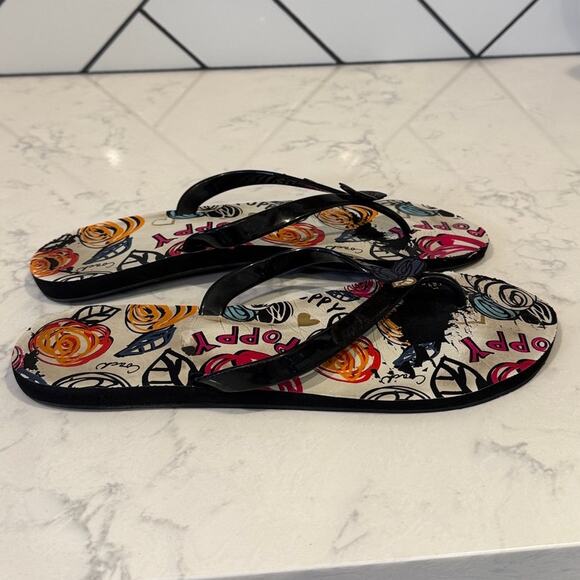 Coach Kasey Signature Poppy Print Jelly Flip Flop Sandals size 10 Y2K baddie - Picture 1 of 13